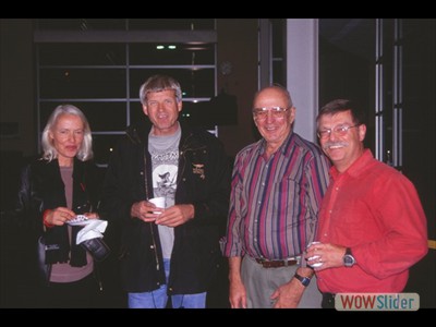 Eva Koppelhaus, Phil Currie, Jack Neuzil, CVRMS member  Bill Desmarias Cedar Rapids 2002